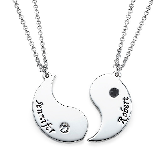 Collar Yin Yang Grabado para Parejas