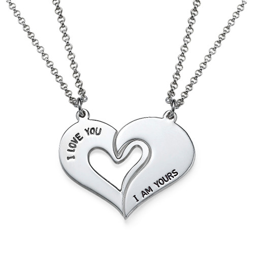 Collar de Corazón Divisible para parejas en plata