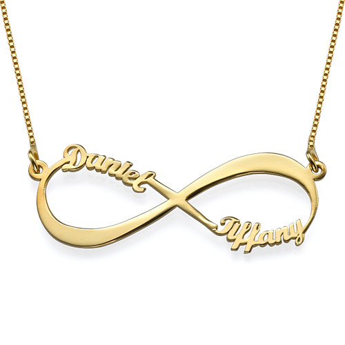 Collar Infinito Nombres Pareja Chapado en Oro 18k